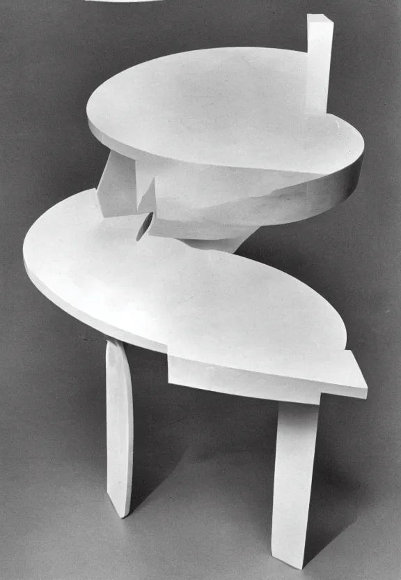 Image similar to a white object with writing on it sitting on a table, a surrealist sculpture by marcel duchamp, archival pigment print, 1 9 1 4, conceptual art, artwork, academic art, surrealist