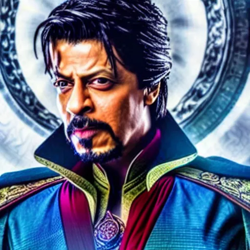 Prompt: film still of shah rukh khan as doctor strange