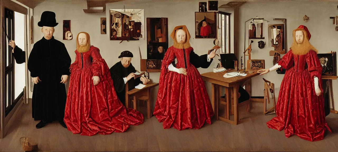 Prompt: Us in the style of Jan van Eyck