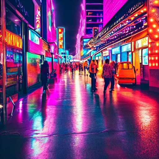 Image similar to photo of street city, disco diffusion