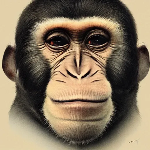 Prompt: a portrait of a monkey in the style of an american president