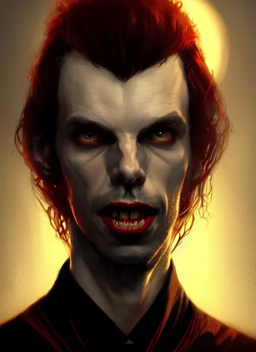 Image similar to portrait of michael morbius the living vampire, intricate, elegant, glowing lights, highly detailed, digital painting, artstation, concept art, smooth, sharp focus, illustration, art by wlop, mars ravelo and greg rutkowski