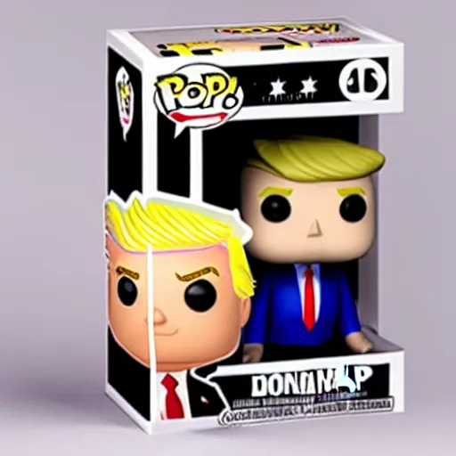 Prompt: a funko pop of donald trump