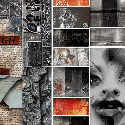 Prompt: detailed and highly digital media digital collage textures