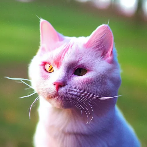 Image similar to cat with pink hair smoking weed