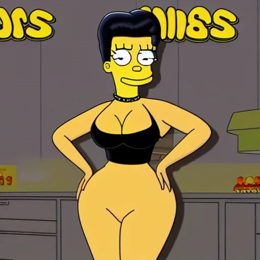 Image similar to kim kardashian in the simpsons super high quality 4k HD