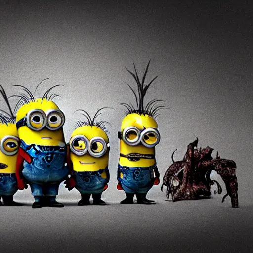 Prompt: The minions in The Walking Dead Digital art very detailed 4K quality Super Realistic