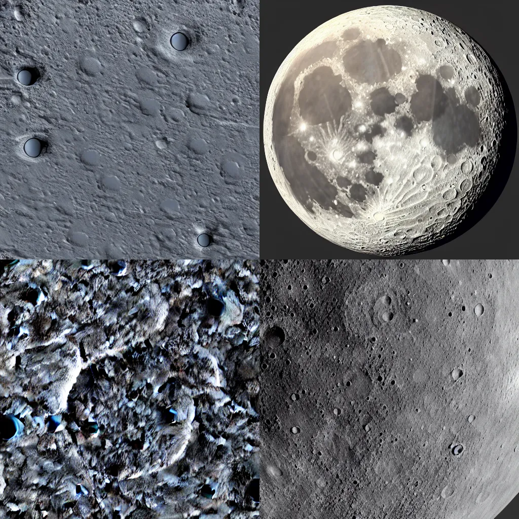 Prompt: unreal engine moon surface texture 4 k