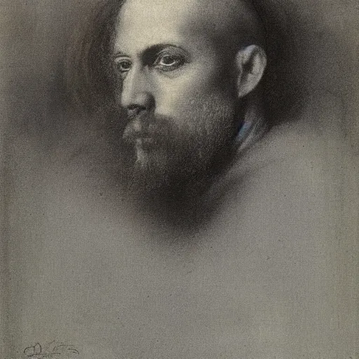 Image similar to A portrait of @hypnos_onc, by Odilon Redon