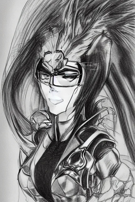 Prompt: Sketch of fully clothed Bayonetta! by Da Vinci