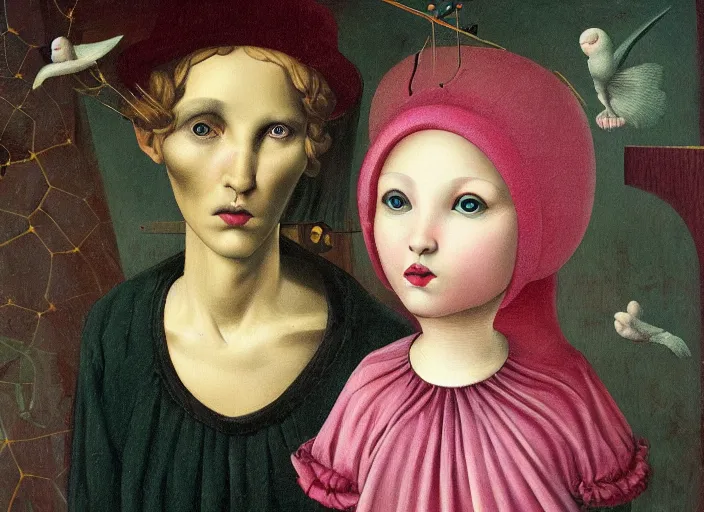 Image similar to a portrait of an inventor, lowbrow in the style of mark ryden and fra angelico,