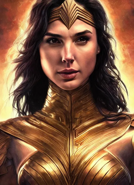 Prompt: Gal Gadot as Hell Lord, full body shot, epic, fantasy, intricate, elegant, volumetric lighting, highly detailed, digital painting, 4k, HDR, concept art, smooth, sharp focus, illustration, art by artgerm and alex ross and alphonse mucha