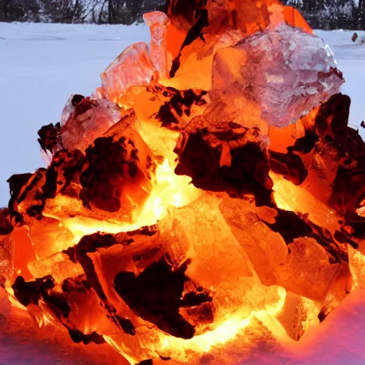 Image similar to fire but made out of ice