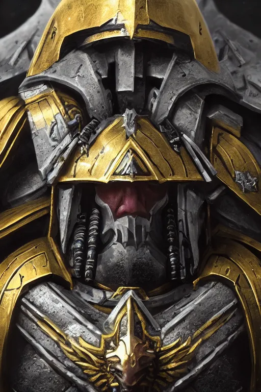 Image similar to armor portrait heros warhammer 4 0 k horus heresy fanart - the primarchs emperor by johannes helgeson animated with vfx concept artist & illustrator global illumination ray tracing hdr fanart arstation zbrush central hardmesh 8 k octane renderer comics stylized