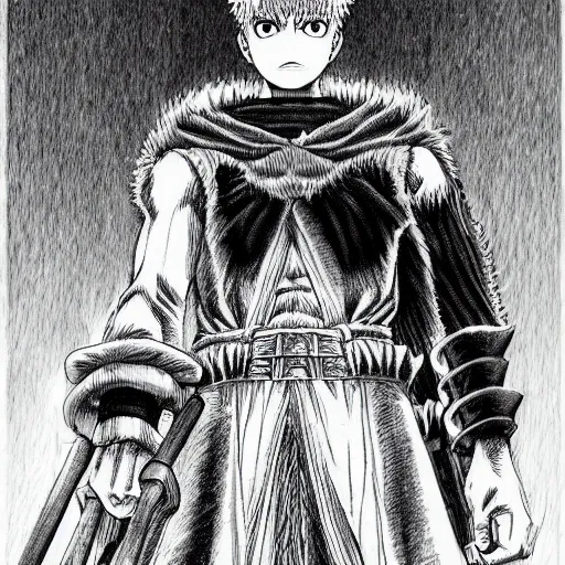 Image similar to a portrait of man by kentaro miura berserk style manga characters
