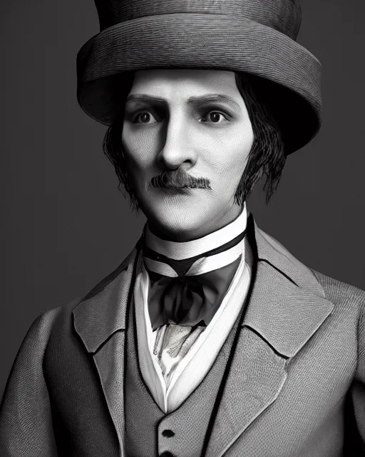 Image similar to A render of a man dressed in victorian era clothing, unreal engine, 4k