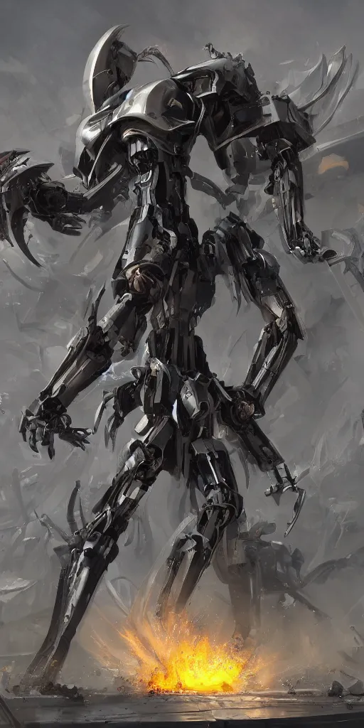 Image similar to ancient egypt Mecha exposed to the symbiote and became Riot. concept art,high detailed,fine art,trending on Artstation, smooth draw,Sharp focus.