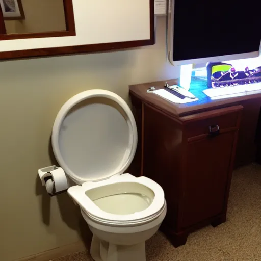 Image similar to combination of gaming chair and toilet