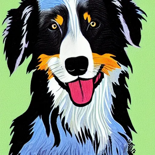 Prompt: australian shepard, by neil gaiman