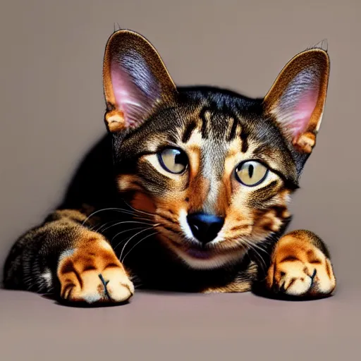 Image similar to a feline dachshund - cat - hybrid, animal photography