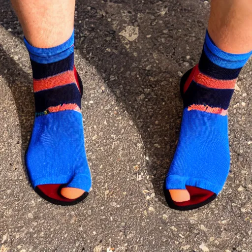 Men's Orange and Black Striped Socks