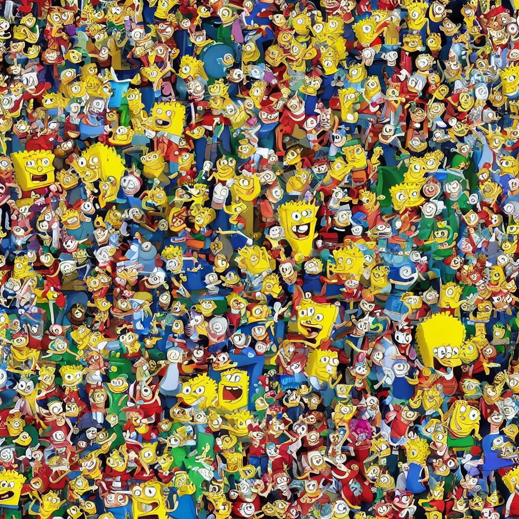 Image similar to where's waldo sponge bob