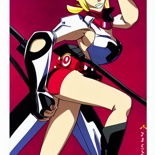 Image similar to cutie honey pouted lips hiroyuki imaishi anime art gainax trigger dvd cover