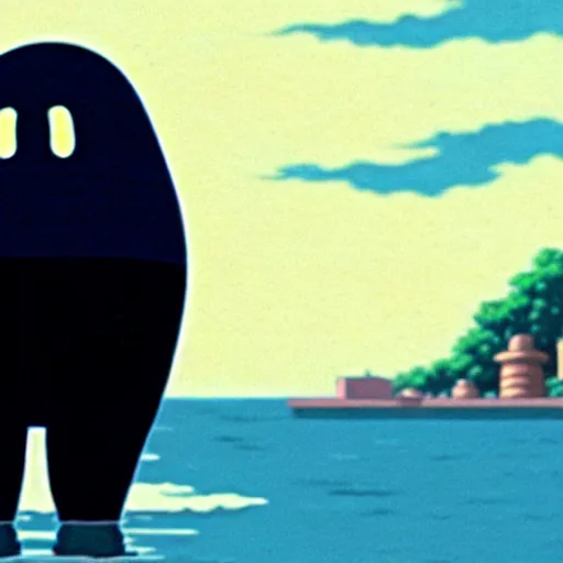 Image similar to real life photo of noface from the movie spirited away