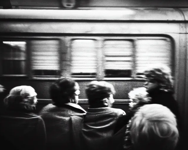 Image similar to a lomography photo of rumble between two grandmoms in soviet train this morning, bokeh,