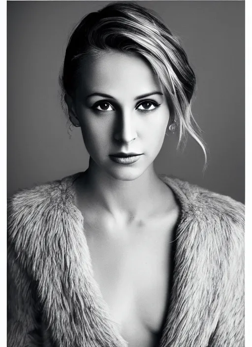 Image similar to portrait of beautiful female ryan gosling by mario testino, headshot, detailed, award winning, sony a 7 r