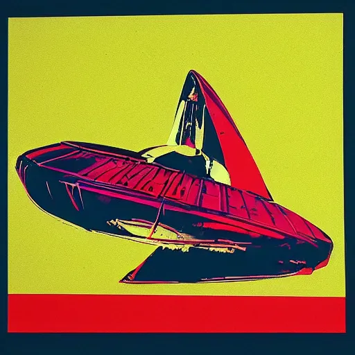 Image similar to space ship by andy warhol