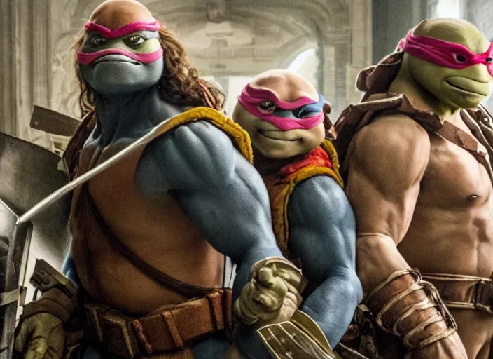 Image similar to film still of a michaelangelo in teenage mutant ninja turtles 2 0 1 4