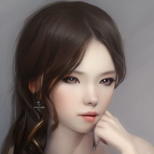 Prompt: a beautiful and elegant girl by wlop, dream, closeup headshot, 8 k, high detailed, ultra - realistic painting, trending on artstation, cg rendering.