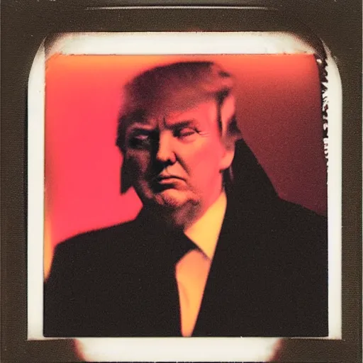 Image similar to “dark polaroid of Donald Trump in hell in the style of gothic horror”