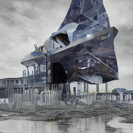 Prompt: digital sci-fi oily gloss reflection airport motherboard wall structure with organic forms in liquid and oil on the coronation of napoleon painting, on moon with medium size man walking with black background and digital billboard in the middle. unreal engine 5, keyshot, octane, artstation trending, by Zaha Hadid architects, by Matrix film color, high contrast pinterest black plastic, dark atmosphere pinterest tilt shift, 4k, 8k, 16k.