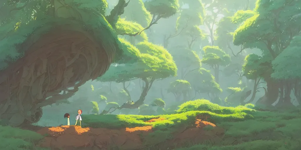 Prompt: ghibli style forest landscape, artstation, elegant, highly detailed, digital painting, concept art, smooth, sharp focus, illustration, art by don bluth and michel ocelot and makoto shinkai and tom whalen and atey ghailan and akihiko yoshida