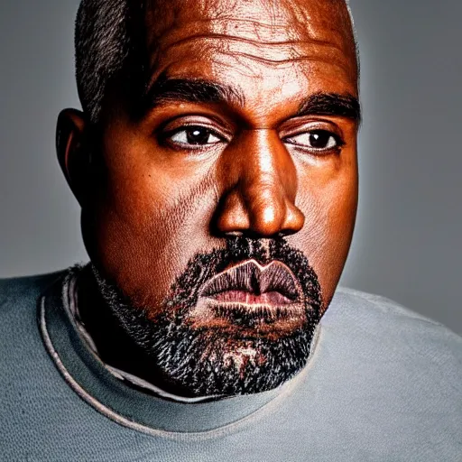 Prompt: the face of old kanye west at 6 2 years old, portrait by julia cameron, chiaroscuro lighting, shallow depth of field, 8 0 mm, f 1. 8