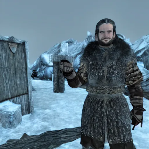 Prompt: john snow in skyrim