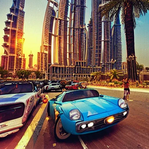 Prompt: gta : dubai, by albert aublet