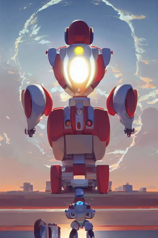 Image similar to metabots medabots medarotto medarot robot minimalist comics, behance hd by jesper ejsing, by rhads, makoto shinkai and lois van baarle, ilya kuvshinov, rossdraws global illumination ray tracing hdr radiating a glowing aura