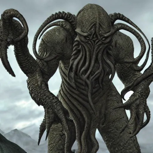 Prompt: Cthulhu in skyrim