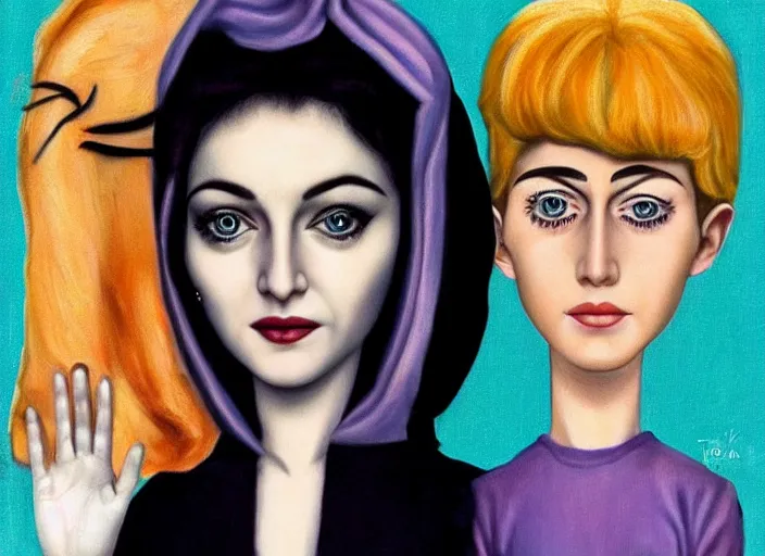 Prompt: Madonna in Margaret Keane style