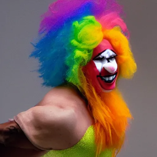 Image similar to a candy colored clown they call the sandman