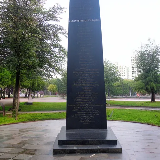 Prompt: monument with the only text за абобу