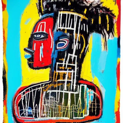 Image similar to A extremely highly detailed majestic hi-res beautiful immaculate head and shoulders painting of a strong black african man by Jean-Michel Basquiat, 8k, high textures, hyper sharp, insanely detailed and intricate, super detailed, 4k HDR high quality