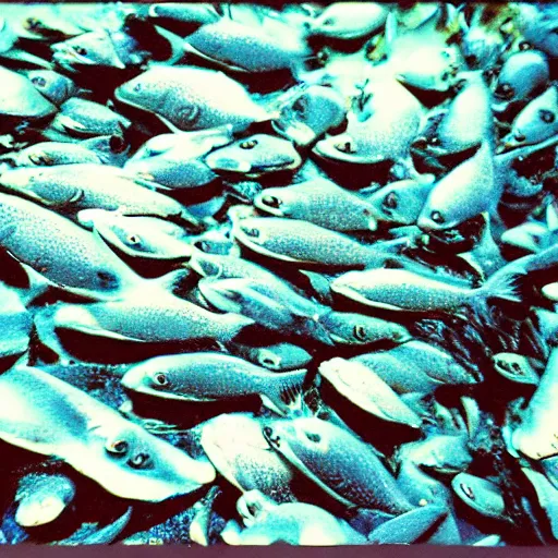 Image similar to weird fish people expired film