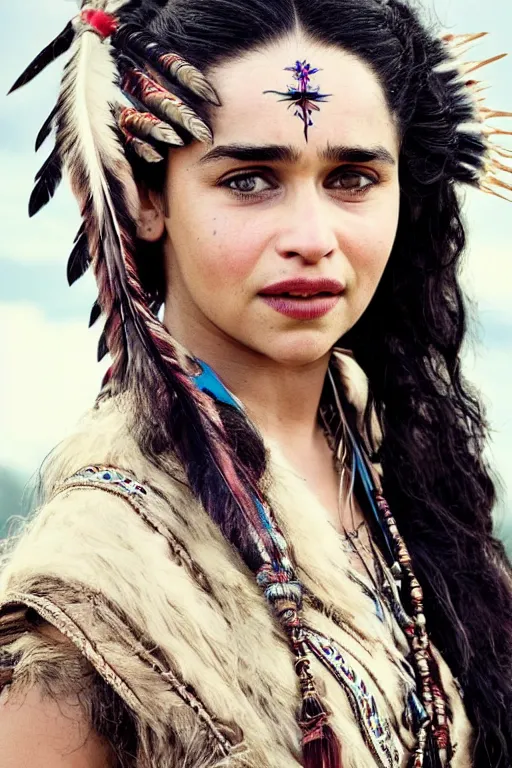 Image similar to Photo of Native Indian woman Emilia Clarke, portrait, skilled exotic Indian dancer, ancient, realistic, detailed, Emilia Clarke