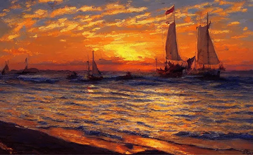 Image similar to “King’s Landing at sunset. By Konstantin Razumov, highly detailed”