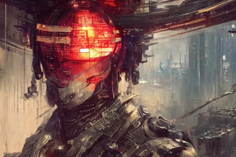 Prompt: portrait full body samurai cyberpunk glass sphere vr futur beijing city shop by gaston bussiere, greg rutkowski, yoji shinkawa, yoshitaka amano, moebius, tsutomu nihei, donato giancola, tim hildebrandt, oil on canvas, trending onartstation, featured on pixiv, cinematic composition, extreme detail