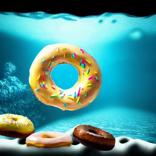 Image similar to donut under water sea , sunk deep water view , under water pictures